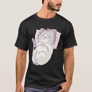 Camiseta Un Gato Aburrido Durmiendo En Una Almohada Para Lo