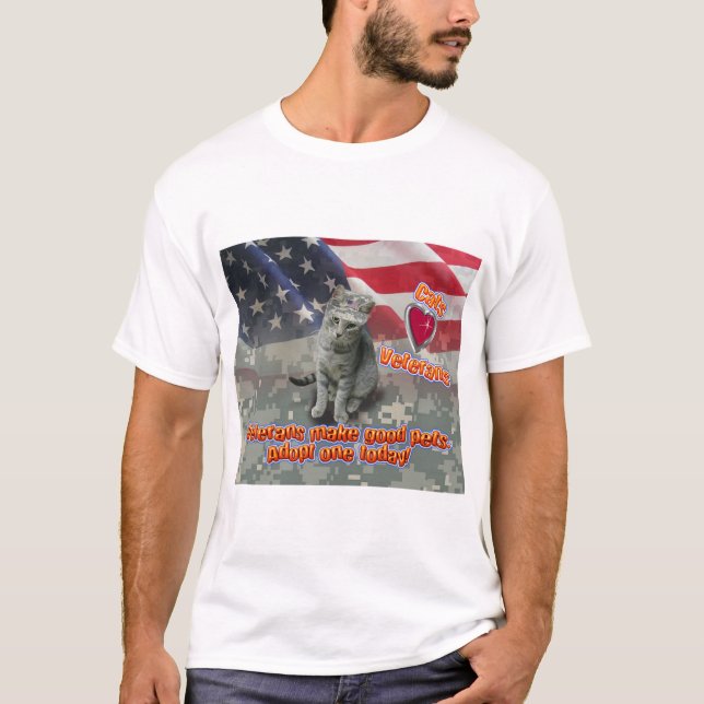 Camiseta Un gato adopta a un veterano amigo de toda la vida (Anverso)