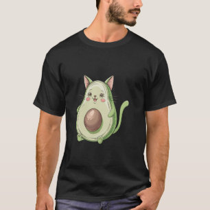 Camiseta Un Gato Aguacate Comida Saludable Vegetariana