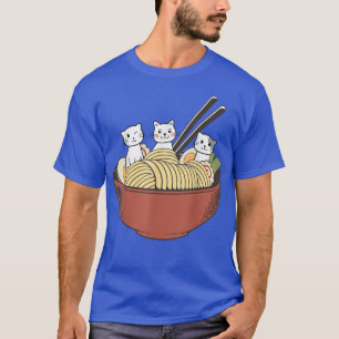 Camiseta Un gato anime lindo Ramen japonés 