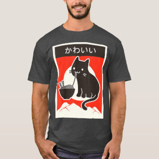 Camiseta Un gato antiguo de Kawaii Anime Chicas de regalo j