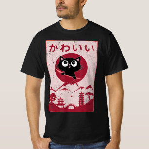 Camiseta Un gato antiguo de Kawaii Anime Chicas de regalo j