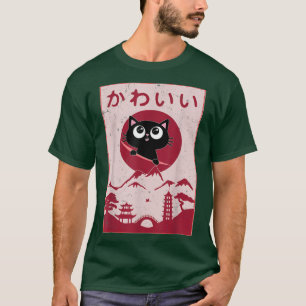 Camiseta Un gato antiguo de Kawaii Anime Chicas de regalo j