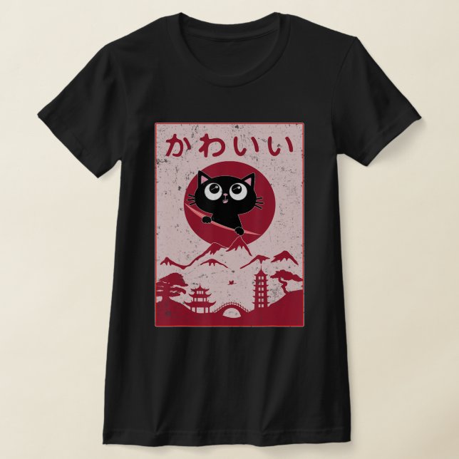 Camiseta Un gato antiguo de Kawaii Anime Chicas de regalo j (Distribución)