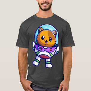 Camiseta Un gato astronauta lindo flotando en un Personaliz