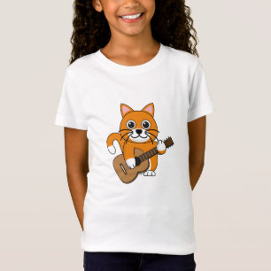 Camiseta Un gato blanco Naranja lindo tocando Personalizado