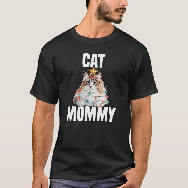 Camiseta Un gato bonito noruego con luces de hadas locas (Anverso)