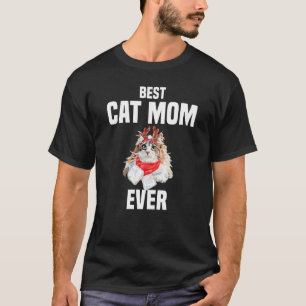 Camiseta Un gato bonito noruego con traje de reno