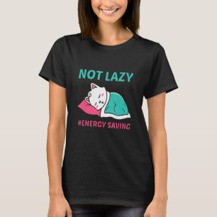 Camiseta Un gato bonito que no ahorra energía perezosa