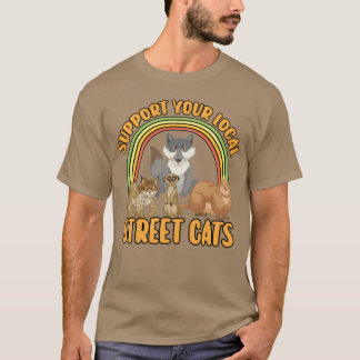 Camiseta Un gato callejero apoya a un amigo de un gato call