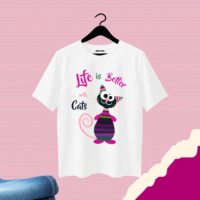 Camiseta Un gato colorido divertido (Subido por el creador)