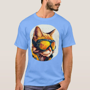 Camiseta Un Gato Colorido Un Gato En Un Esquiador De Esquí