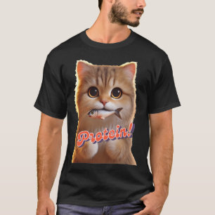 Camiseta Un gato con su comida