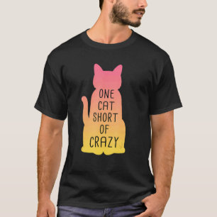Camiseta Un Gato Corto De Cats Locos Dama Diseño