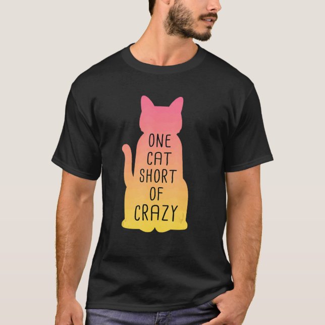 Camiseta Un Gato Corto De Cats Locos Dama Diseño (Anverso)