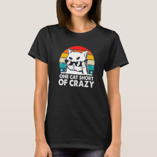 Camiseta Un gato corto de humor de gato loco Kitten Nerd 1
