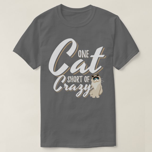 Camiseta Un Gato Corto De Loco (Diseño del anverso)