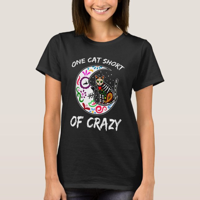 Camiseta Un Gato Corto De Locura De Azúcar Luna Y Gatito (Anverso)