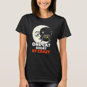 Camiseta Un Gato Corto Del Loco Cráneo De Azúcar Moon Kitte