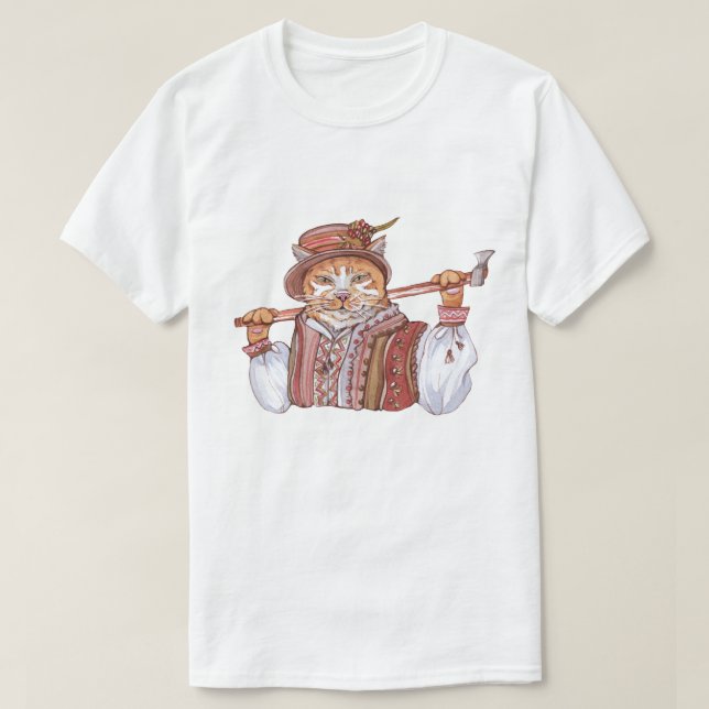 Camiseta Un gato cosaco vestido con traje tradicional (Diseño del anverso)
