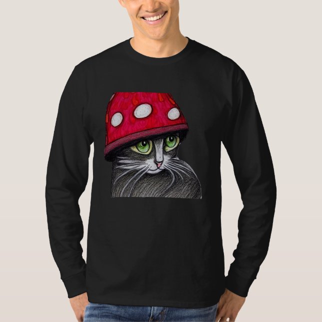 Camiseta Un Gato Cuerdo Con Un Gorra De Honor (Anverso)
