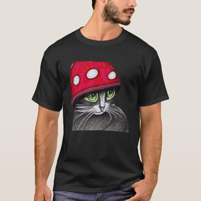 Camiseta Un Gato Cuerdo Con Un Gorra De Honor (Anverso)