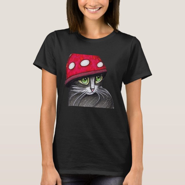 Camiseta Un Gato Cuerdo Con Un Gorra De Honor (Anverso)