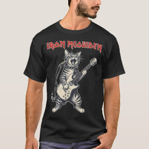 Camiseta Un gato de heavy metal toca la guitarra y canta