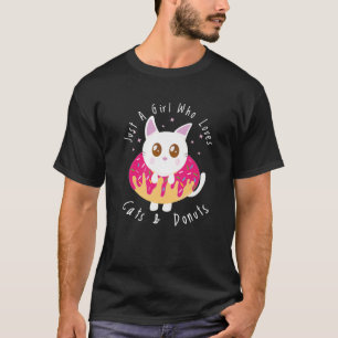 Camiseta Un Gato De Kawaii Cuerdo Dentro De Un Donut De Fre
