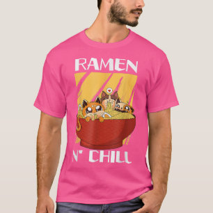 Camiseta Un Gato De Kawaii Cute Ramen Bowl, Sopa De Fideos 