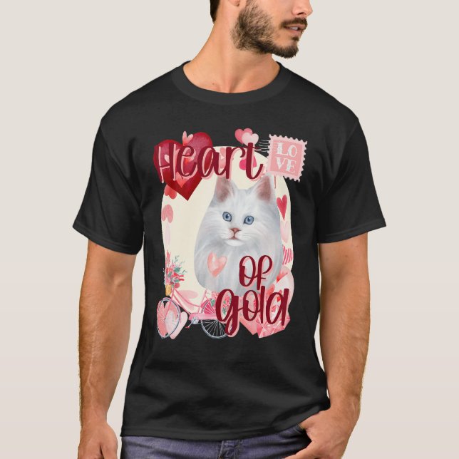 Camiseta Un gato de San Valentín siamés simplemente adoraba (Anverso)