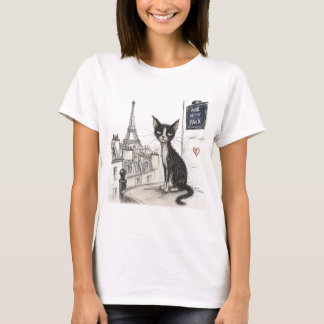 CAMISETA UN GATO DESCUIDADO EN PARÍS