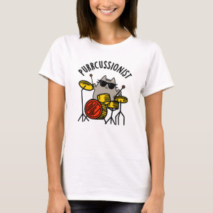 Camiseta Un gato divertido y aguanieves purr-cussionista