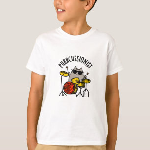 Camiseta Un gato divertido y aguanieves purr-cussionista