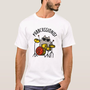 Camiseta Un gato divertido y aguanieves purr-cussionista