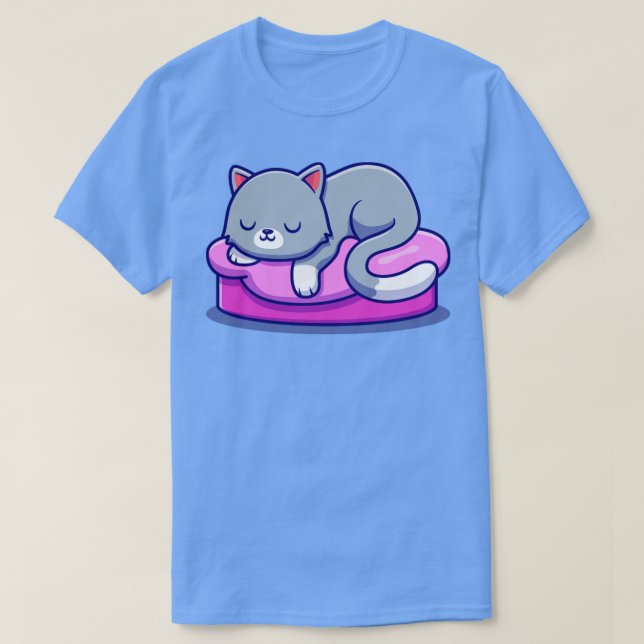 Camiseta Un Gato Dormí En El Personalizado De La Almohada (Diseño del anverso)