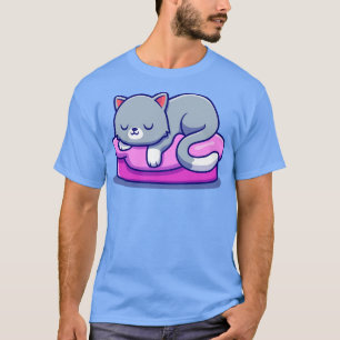 Camiseta Un Gato Dormí En El Personalizado De La Almohada
