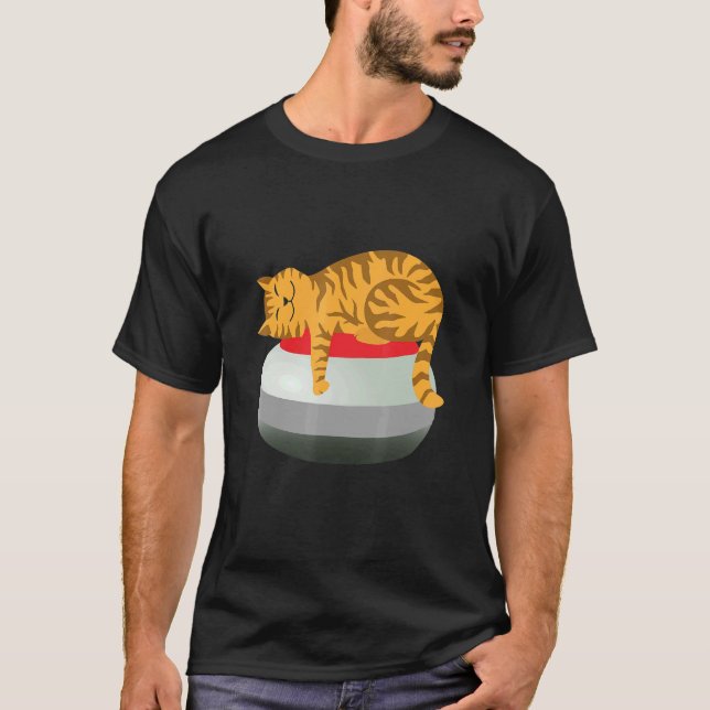 Camiseta Un Gato Durmiente Sentado En Un Deporte De Piedra  (Anverso)