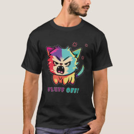 Camiseta Un gato enfurecido que silba Fluff Off.