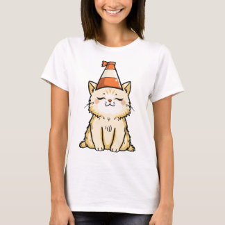 Camiseta Un gato ensueño con un Gorra de cono de tráfico