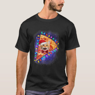 Camiseta Un Gato Espacial Gracioso En Una Pizza Galaxy Gati