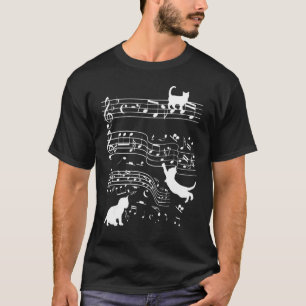 Camiseta Un Gato Gato Gato Gatito Jugando Música Clef Músic