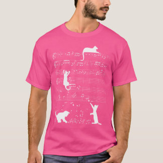 Camiseta Un Gato Gato Gato Gatito Jugando Música Clef Músic