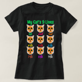 Camiseta Un gato gracioso ama a mi gato 9 vidas de mujeres