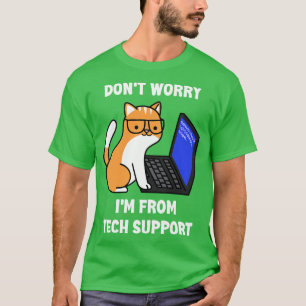 Camiseta Un Gato Gracioso De Computadora Geek No Me Preocup