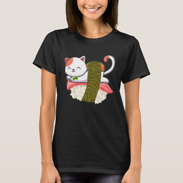 Camiseta Un gato gracioso de sushi para el regalo de un ama (Anverso)