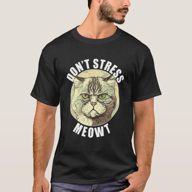Camiseta Un gato gracioso dice que no se enfada con Meowt g (Anverso)
