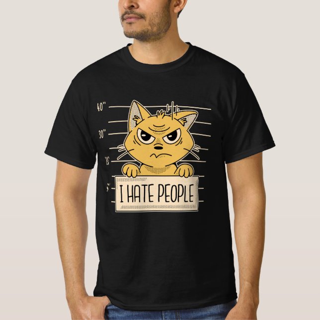 Camiseta Un gato gracioso dice que odio los memes de chiste (Anverso)