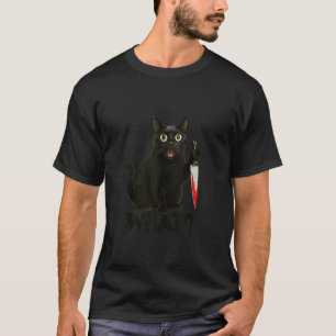 Camiseta Un Gato Gracioso Qué Gato Gráfico Asesino Con Knif
