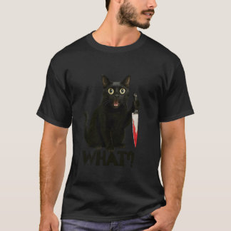 Camiseta Un Gato Gracioso Qué Gato Gráfico Asesino Con Knif